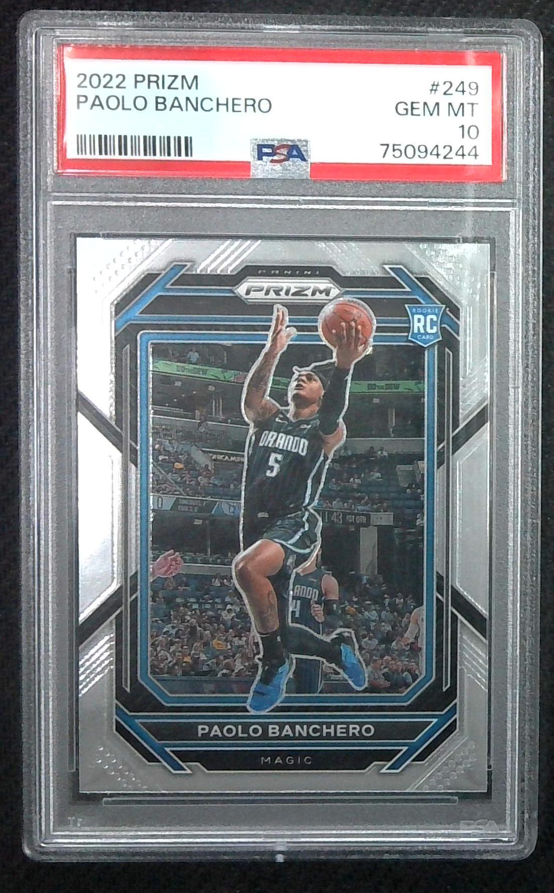 2022 PANINI PRIZM #249 PAOLO BANCHERO ROOKIE RC PSA 10