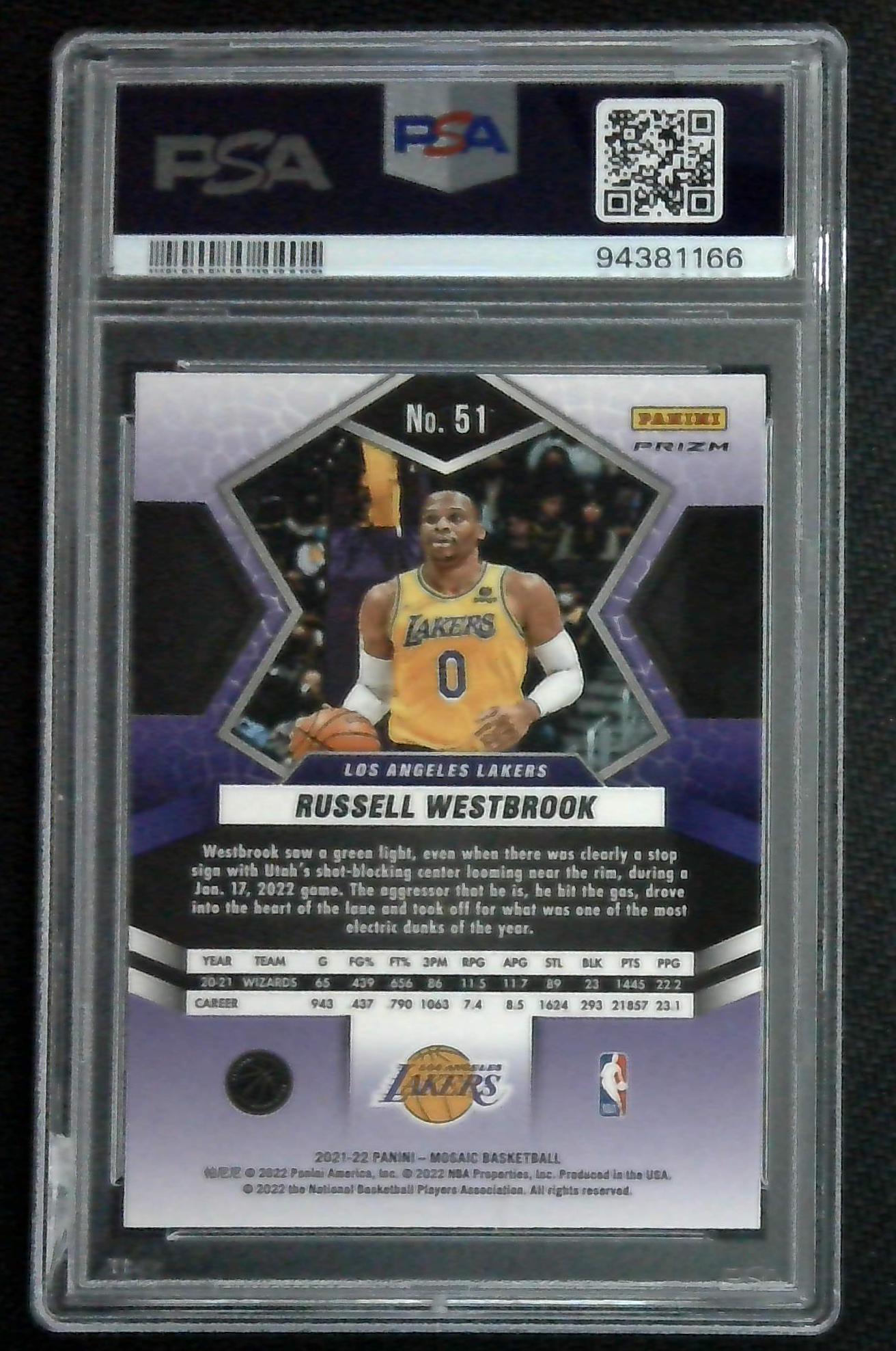 2021 Mosaic Russell Westbrook Red Mosaic PSA 8