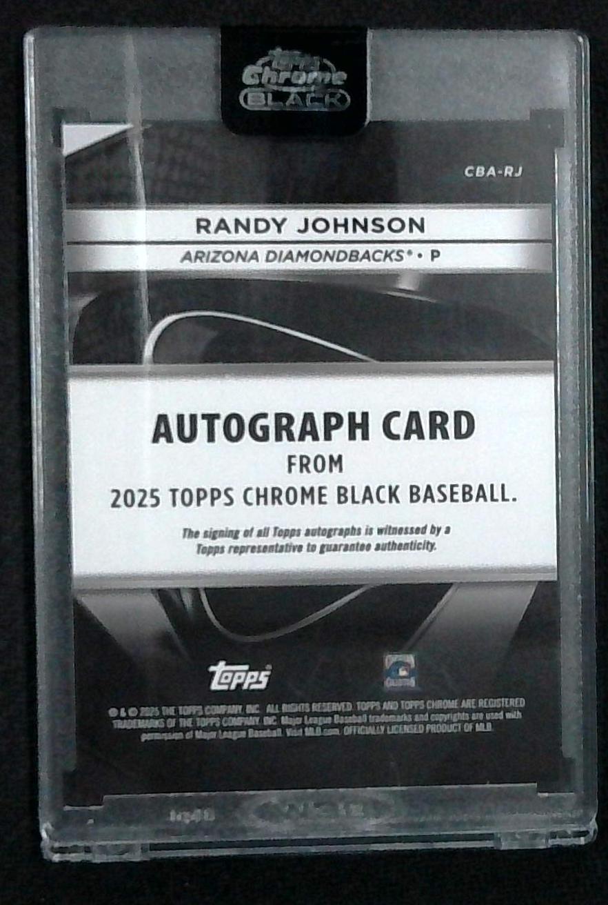2025 Topps Chrome Black Randy Johnson Auto Gold /50 ENCASED