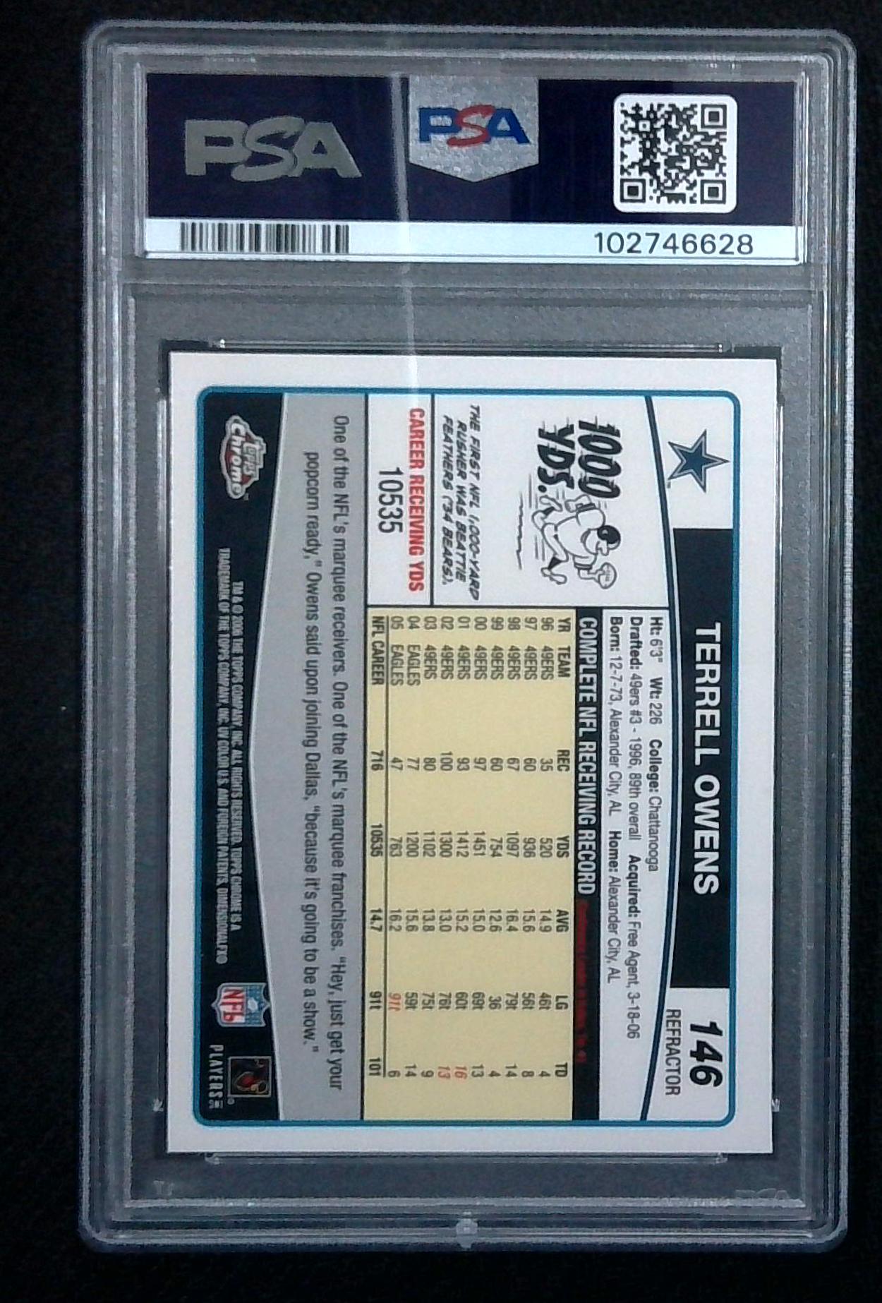 2006 Topps Chrome Terrell Owens Refractor PSA 9