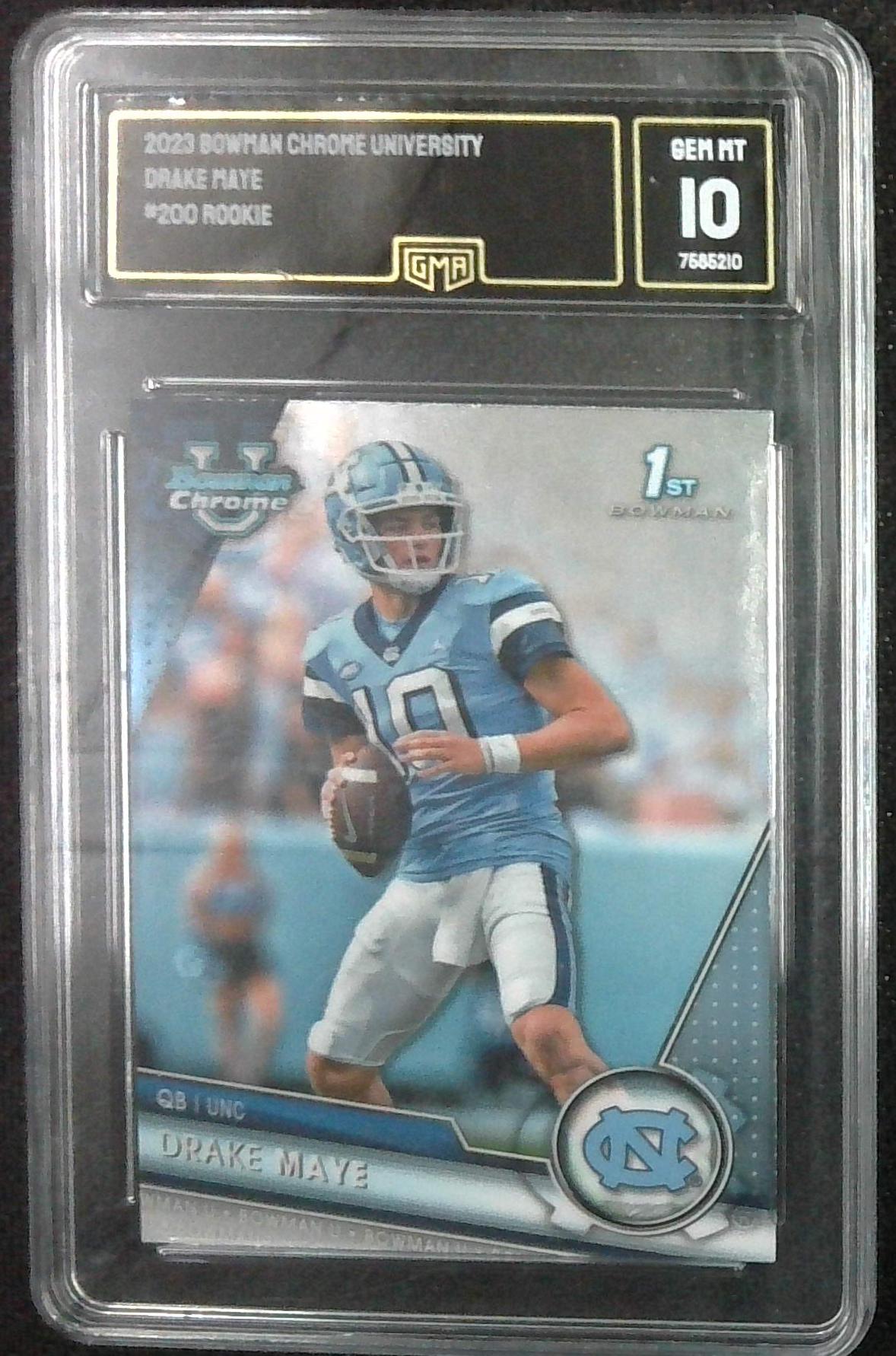 2023 Bowman U Chrome Drake Maye 1st Bowman Rookie GMA Graded 10 Gem Mint RC