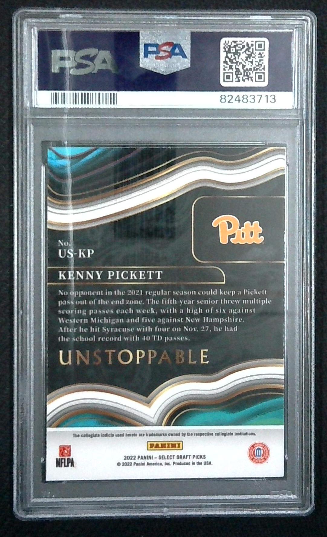 2022 Panini Select Draft Picks Unstoppable #USKP Kenny Pickett Rookie PSA 10