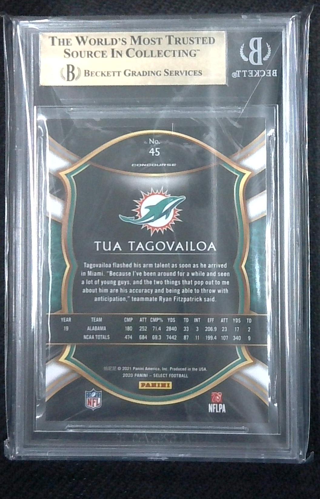 2020 Select Concourse Tua Tagovailoa ROOKIE #45 BGS 9.5 GEM MINT