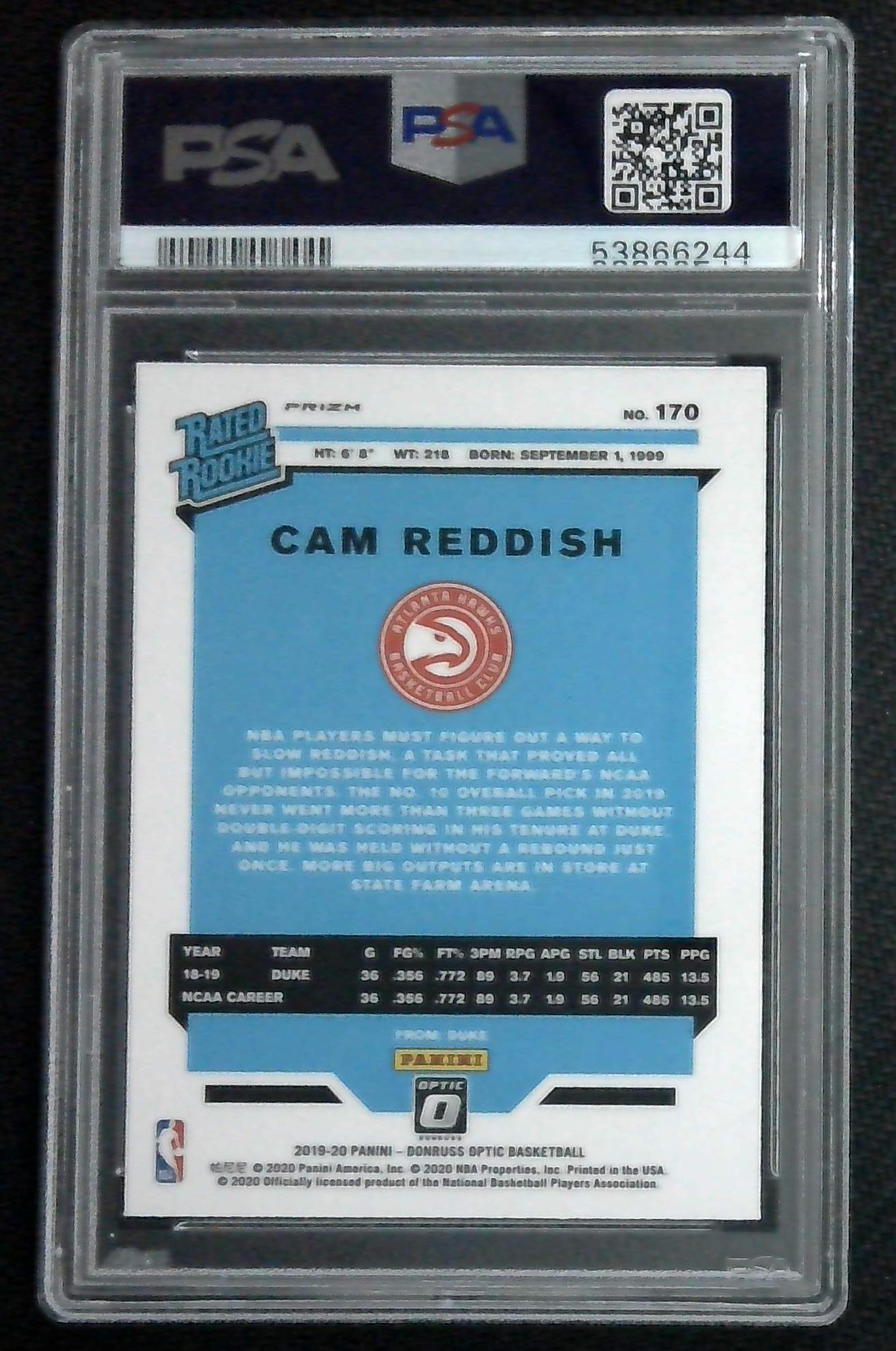 2019 Optic Holo Cam Reddish Rated Rookie PSA 8