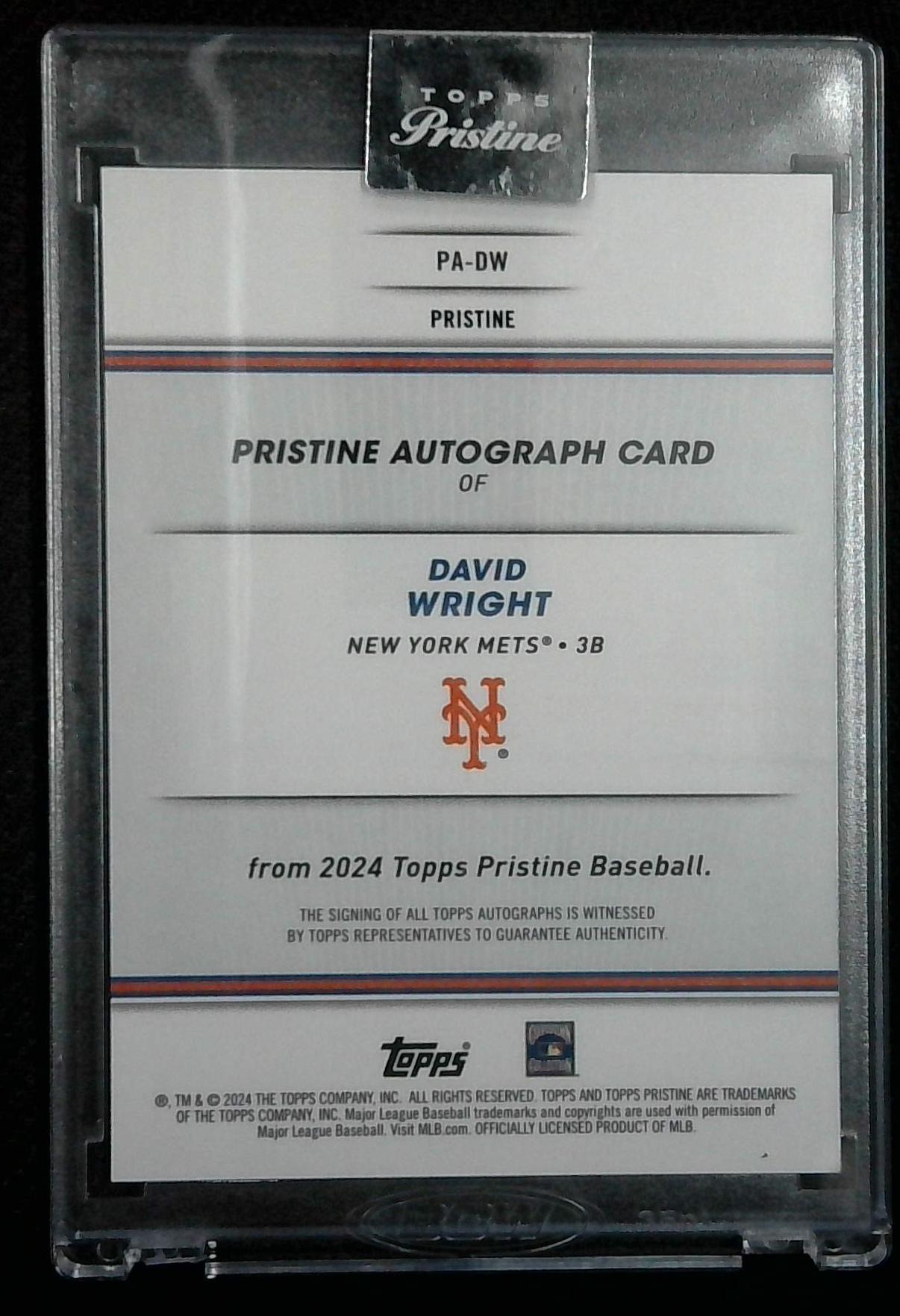 2024 Topps Pristine David Wright Auto Blue Refractor #'d 25/75
