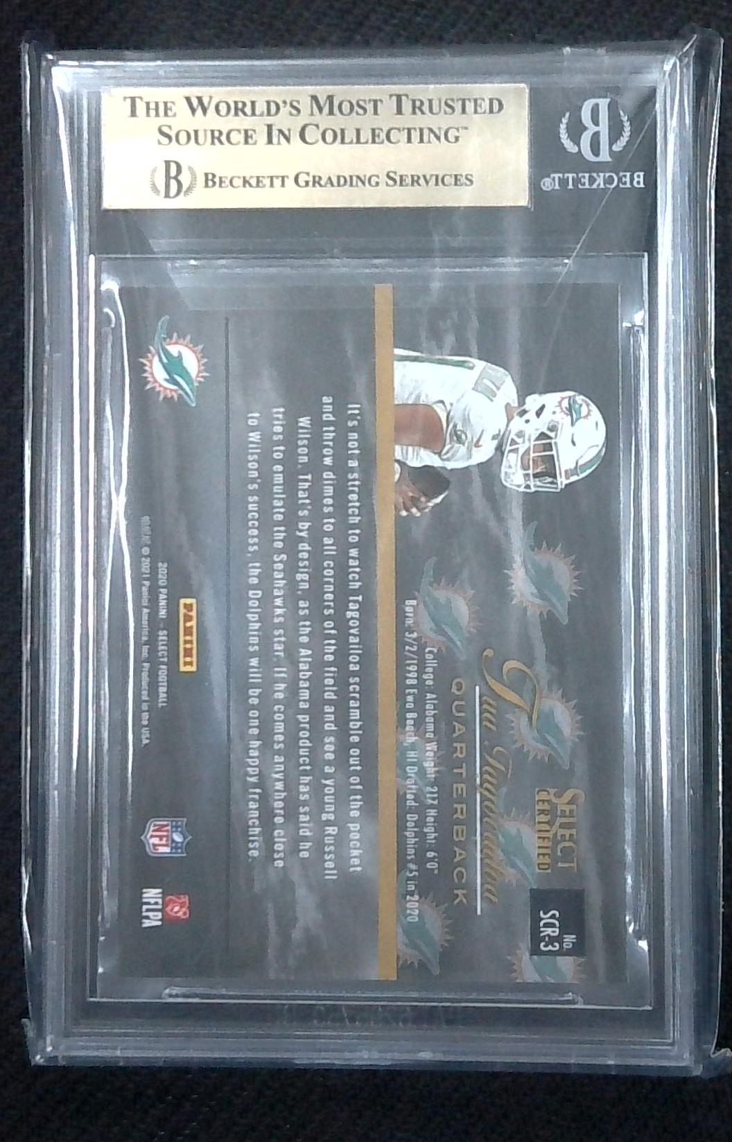 Tua Tagovailoa 2020 Select Select Certified Rookies #3 RC (BGS 9.5)