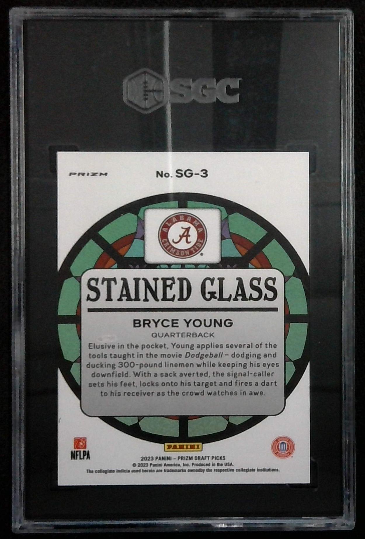 2023 Prizm Draft Picks Brice Young Stained Glass SGC 8