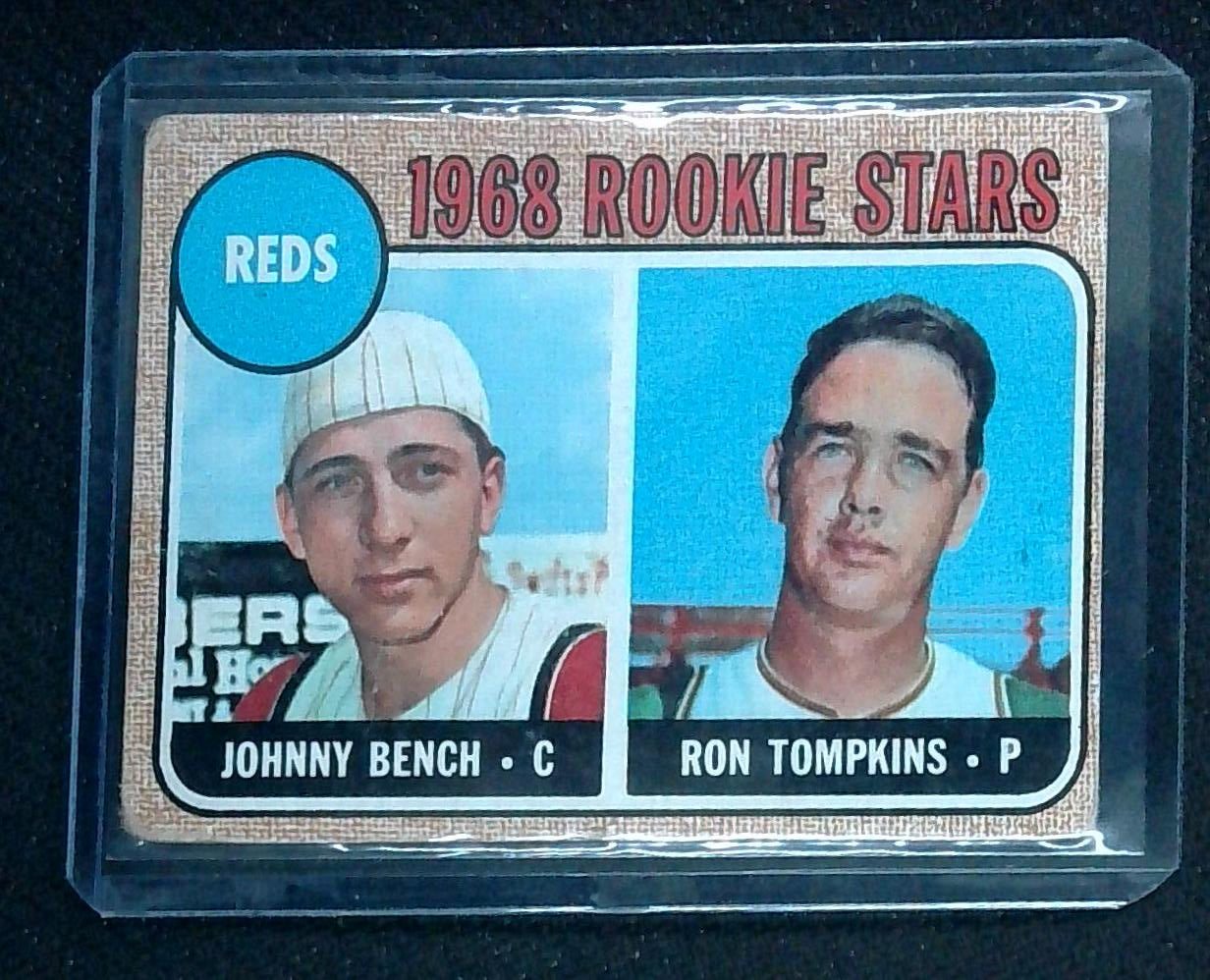 1968 Topps Reds Rookie Stars Johnny Bench Ron Tompkins RC #247
