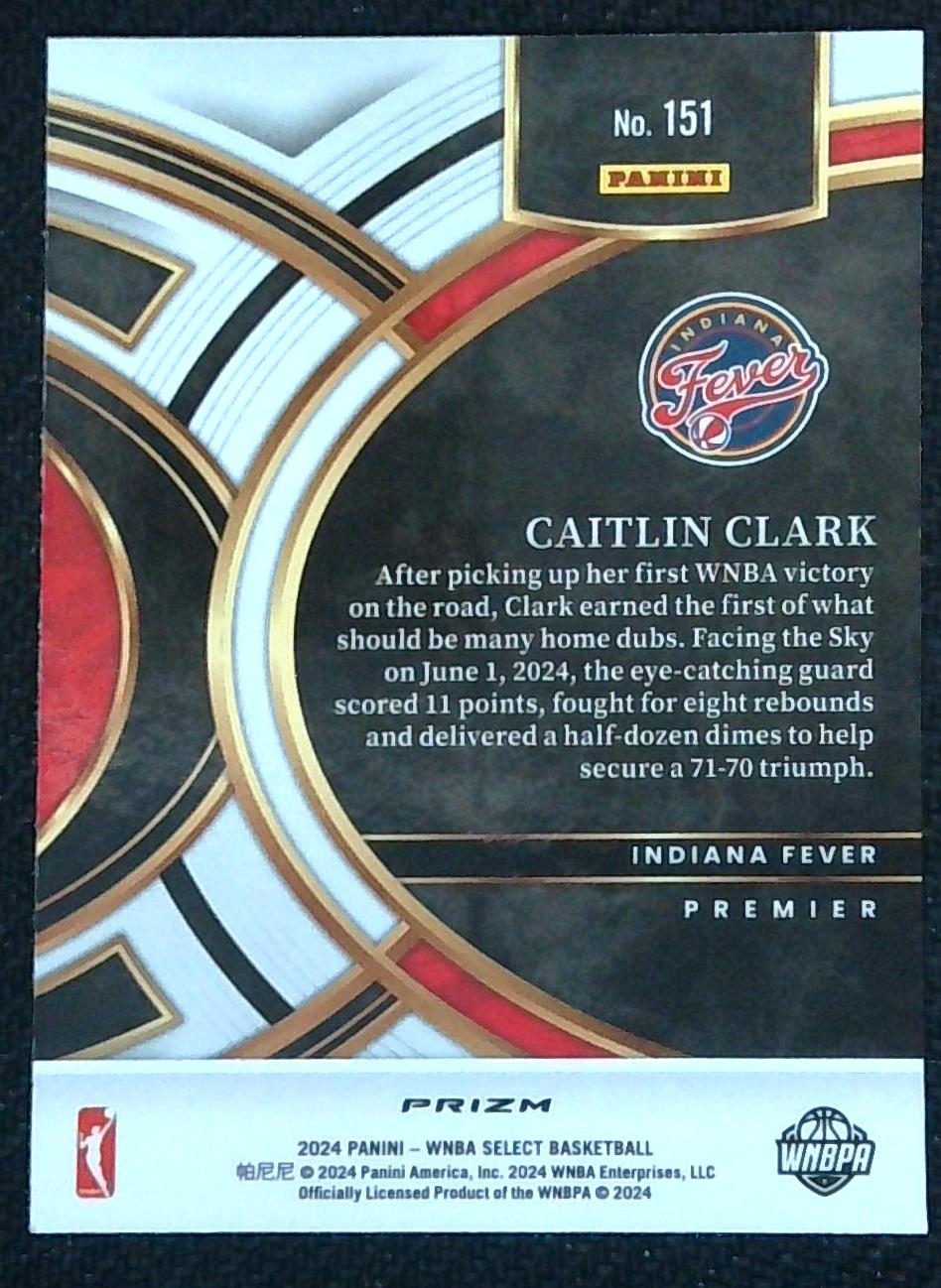 2024 Select WNBA Caitlin Clark Pink Ice Premier Level Rookie