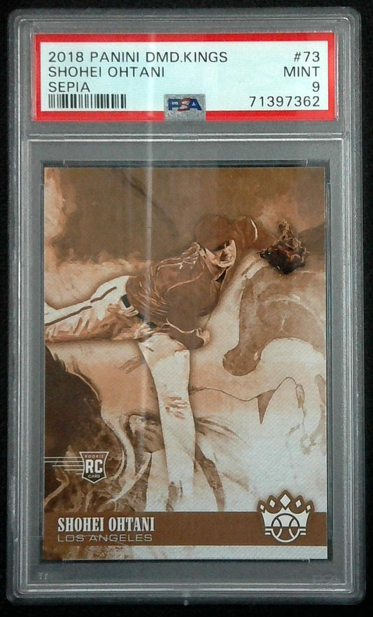 2018 Panini Diamond Kings Sepia Shohei Ohtani Rookie PSA 9