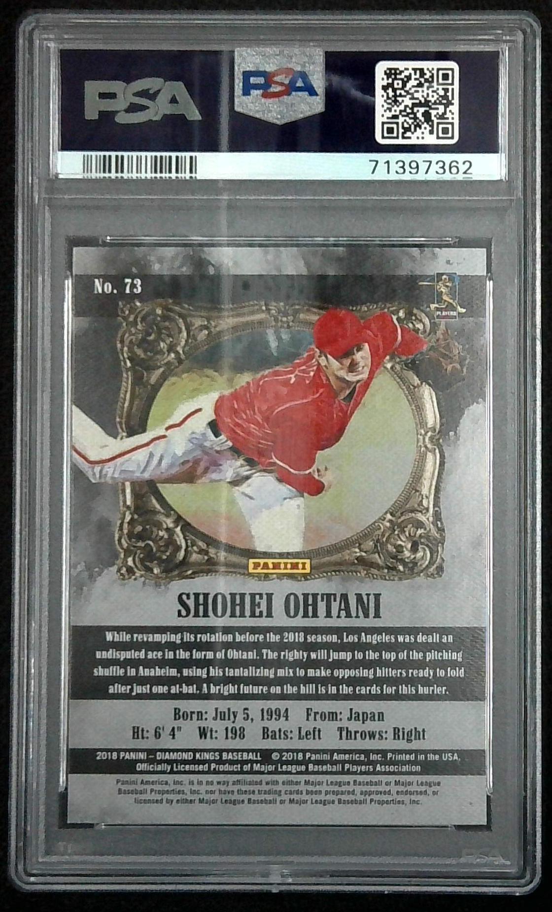 2018 Panini Diamond Kings Sepia Shohei Ohtani Rookie PSA 9