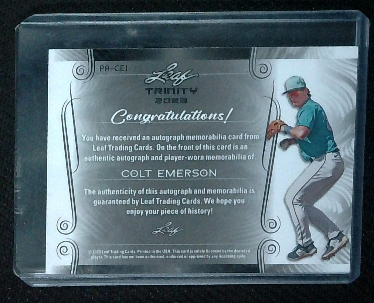 2023 Leaf Trinity Colt Emerson Rookie Patch Auto 6/49