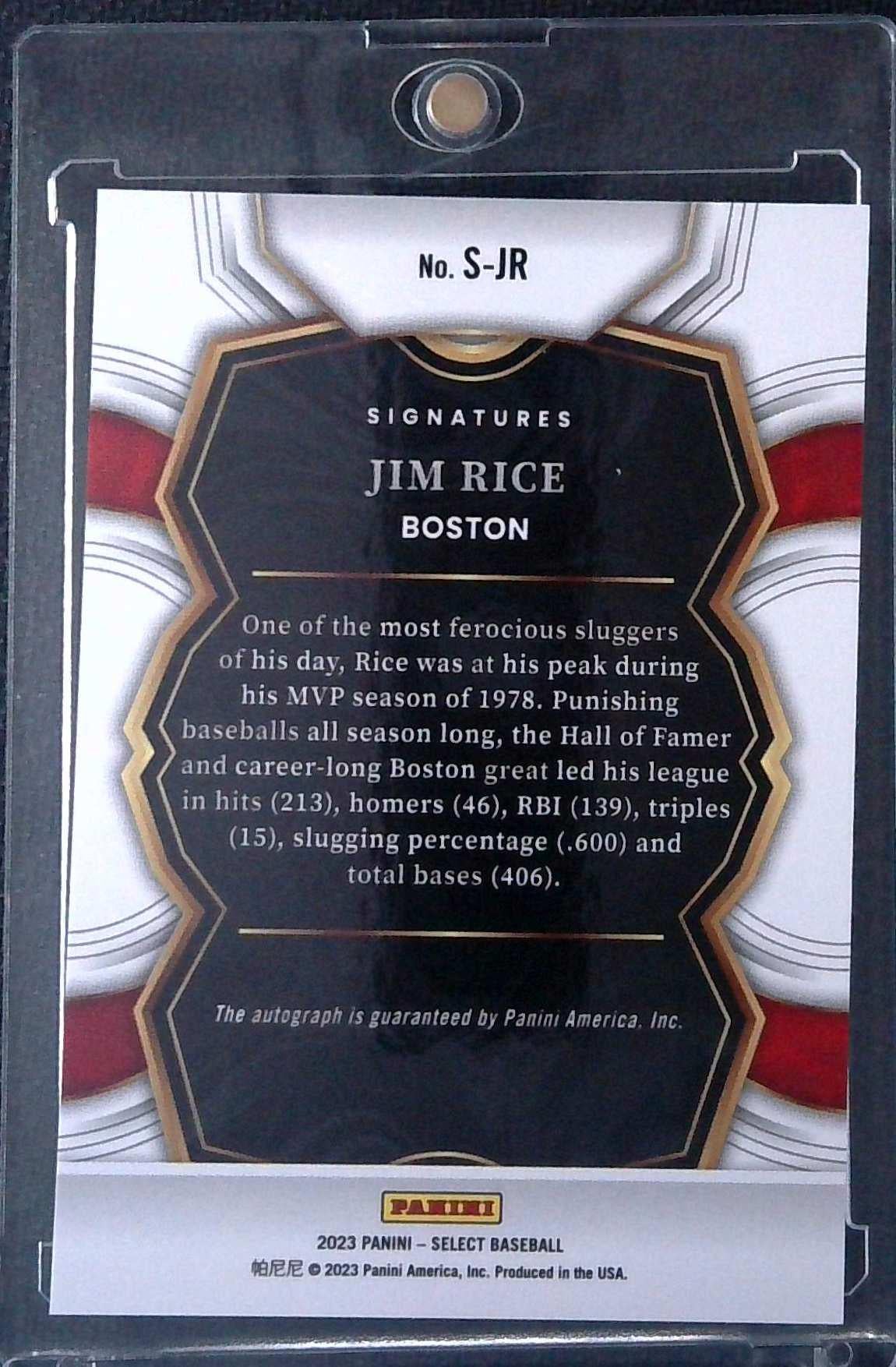 2023 Select Signatures Auto Jim Rice Boston Red Sox Autograph HOF #S-JR
