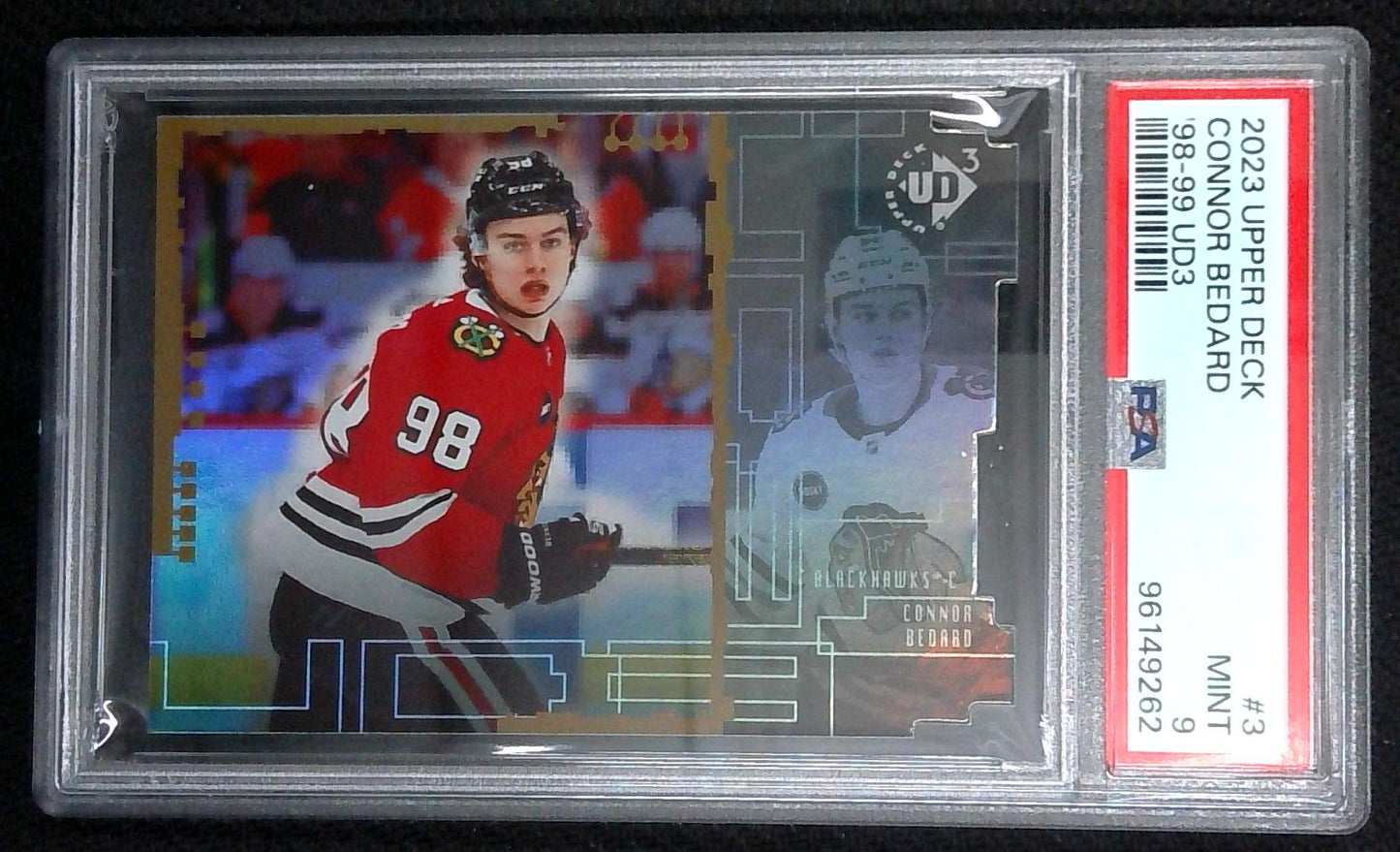 2023 Upper Deck Extended Series 1998-99 UD3 Connor Bedard PSA 9 MINT Rookie RC