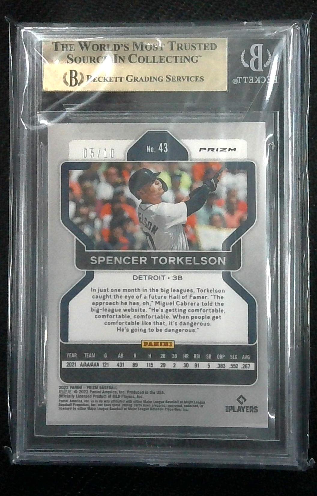 2022 Panini Prizm Spencer Torkelson Detroit Tigers RC Gold Donut Circles /10 BGS 9.5