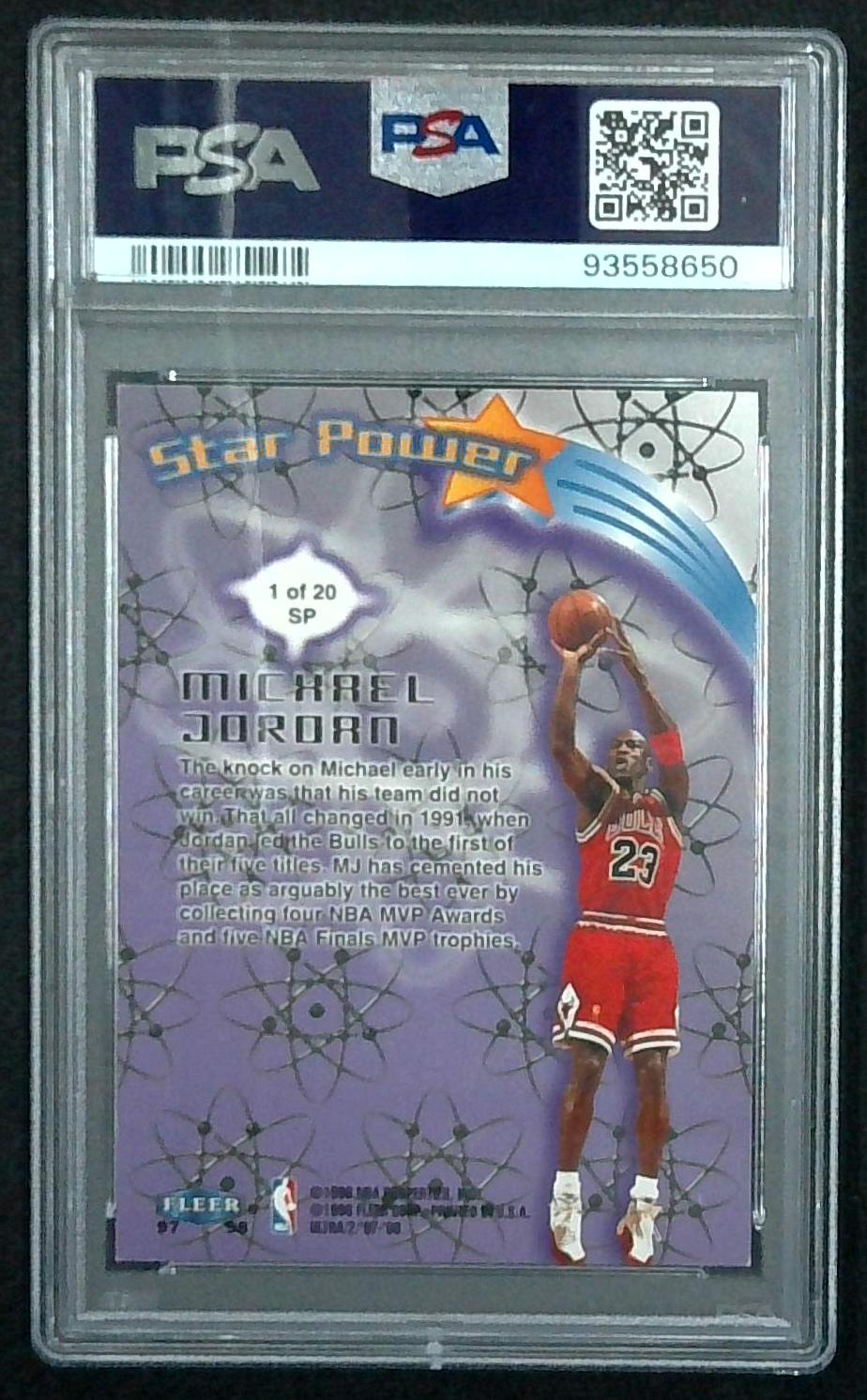 1997 Ultra Star Power Michael Jordan #1 PSA 7 NRMT
