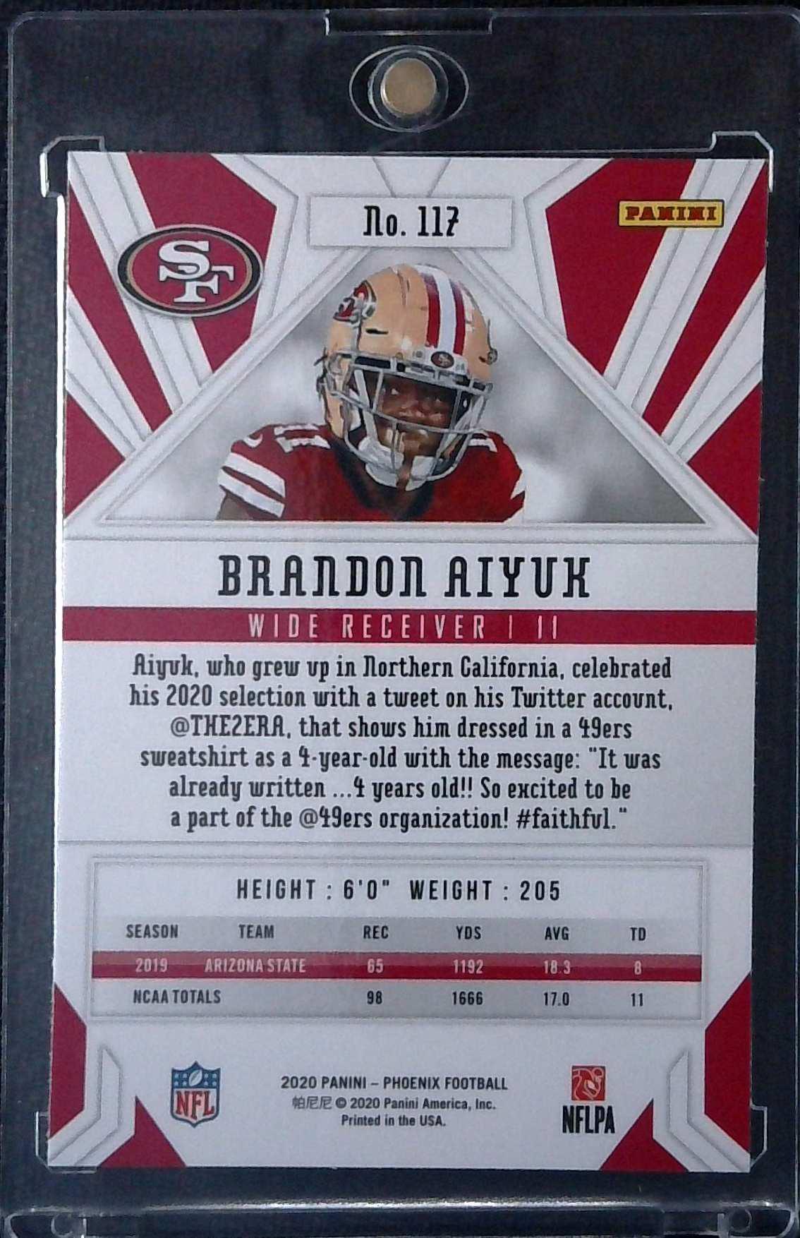 2020 Phoenix Brandon Aiyuk Rookie 49ers