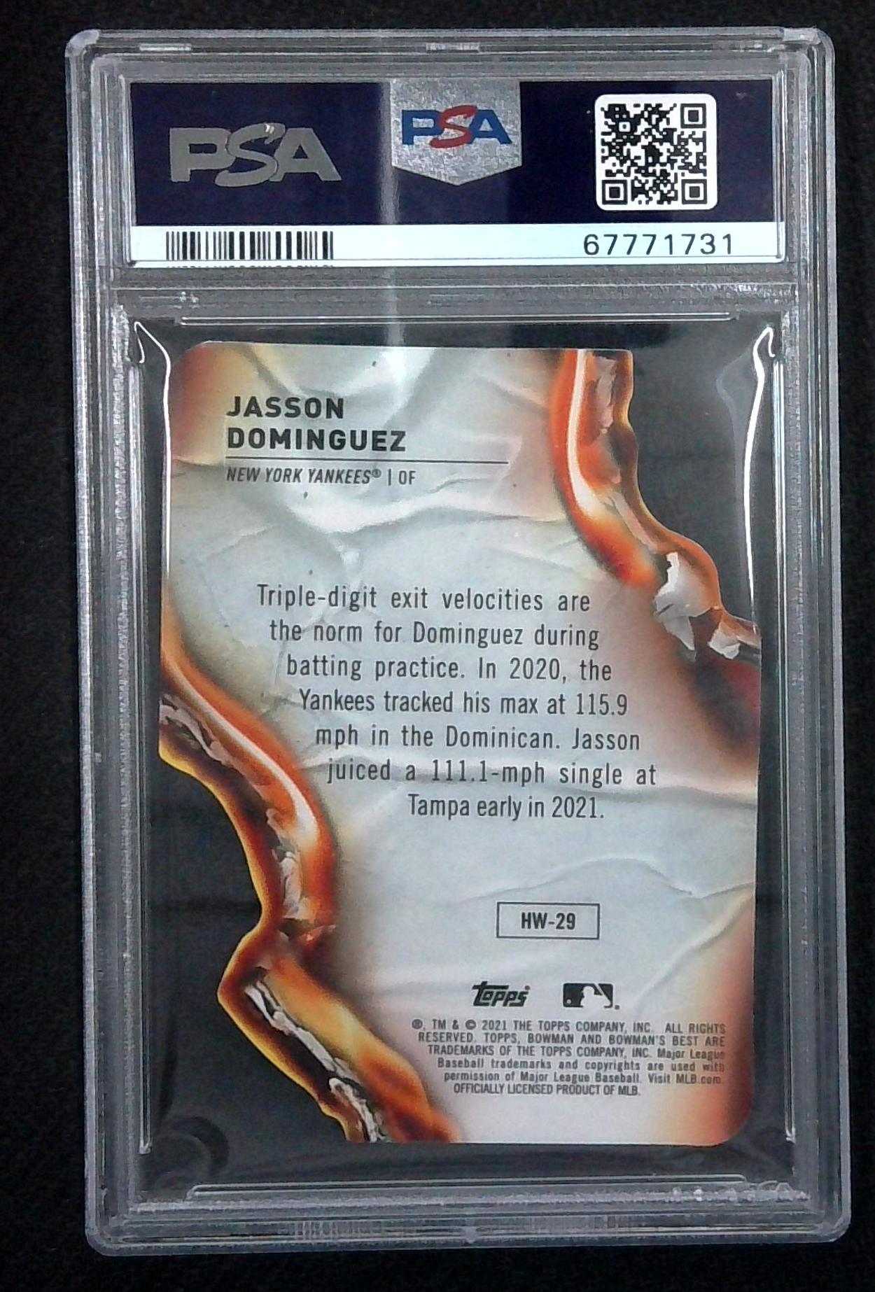 2021 Bowman's Best Heat Wave Die Cut Jasson Dominguez PSA 10