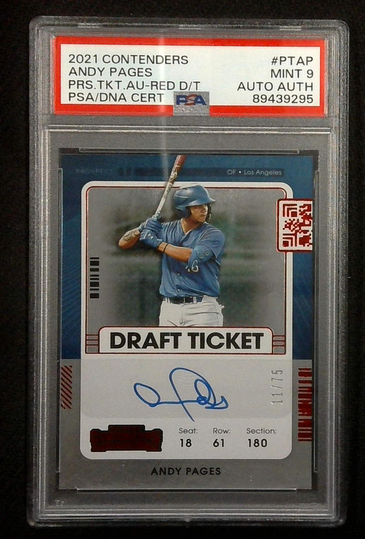 2021 Contenders Andy Pages Draft Ticket Auto /