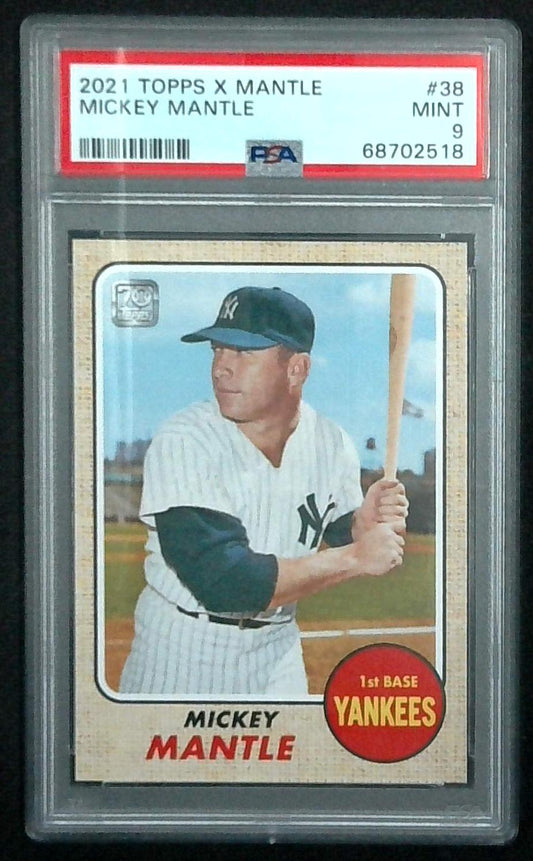 Mickey Mantle 2021 Topps X Mickey Mantle #38 1968 Topps (PSA 9)