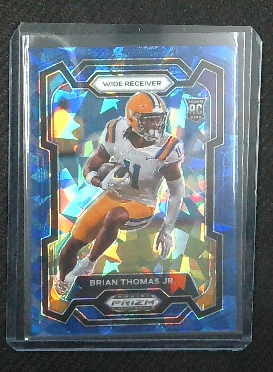 2024 Panini Prizm Draft Picks Brian Thomas Jr Blue Cracked Ice Rookie /99