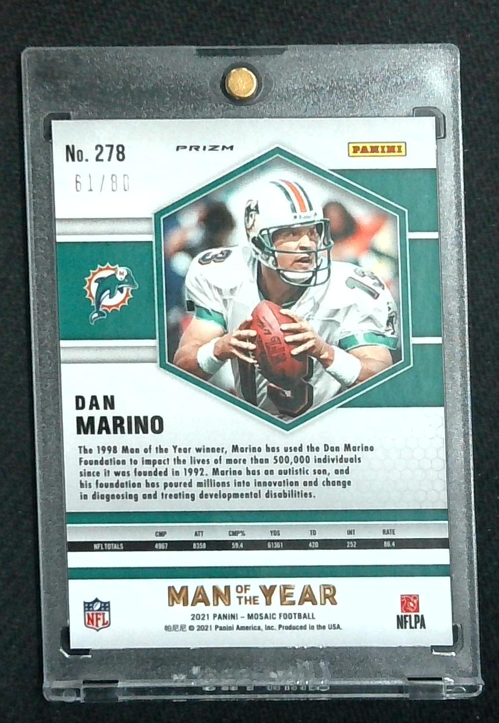DAN MARINO 2021 Mosaic Fusion Red & Yellow Prizm /80 Dolphins