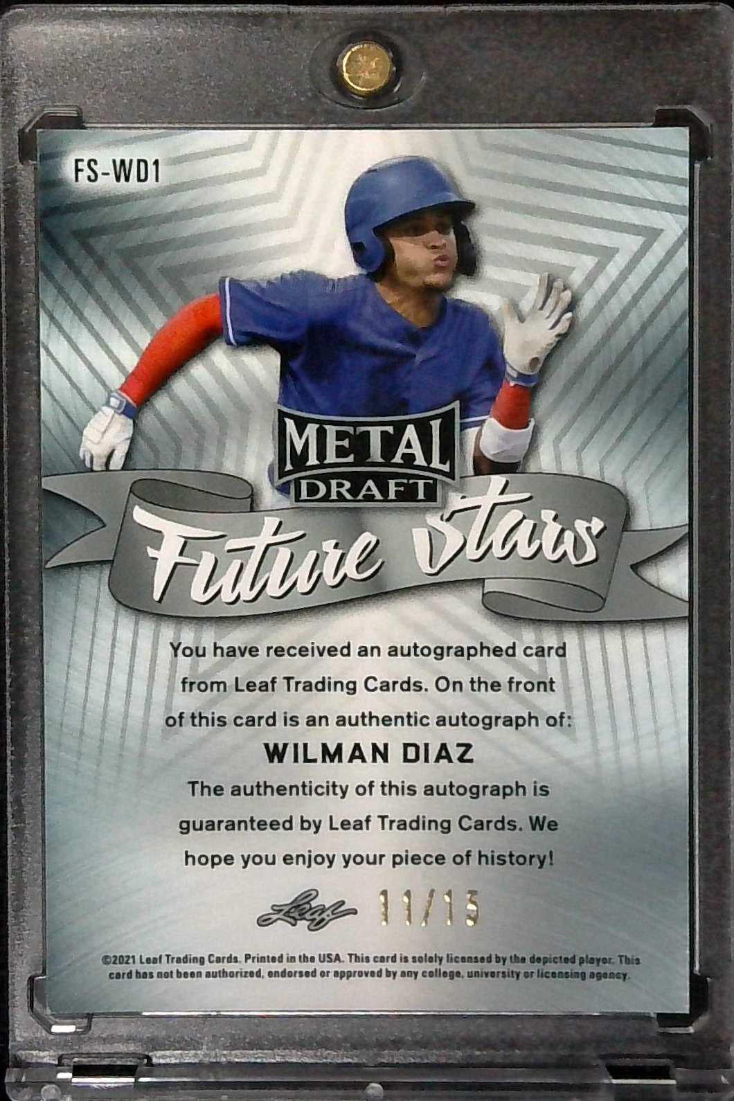 2021 Leaf Metal Draft Wilman Diaz Purple Auto /15