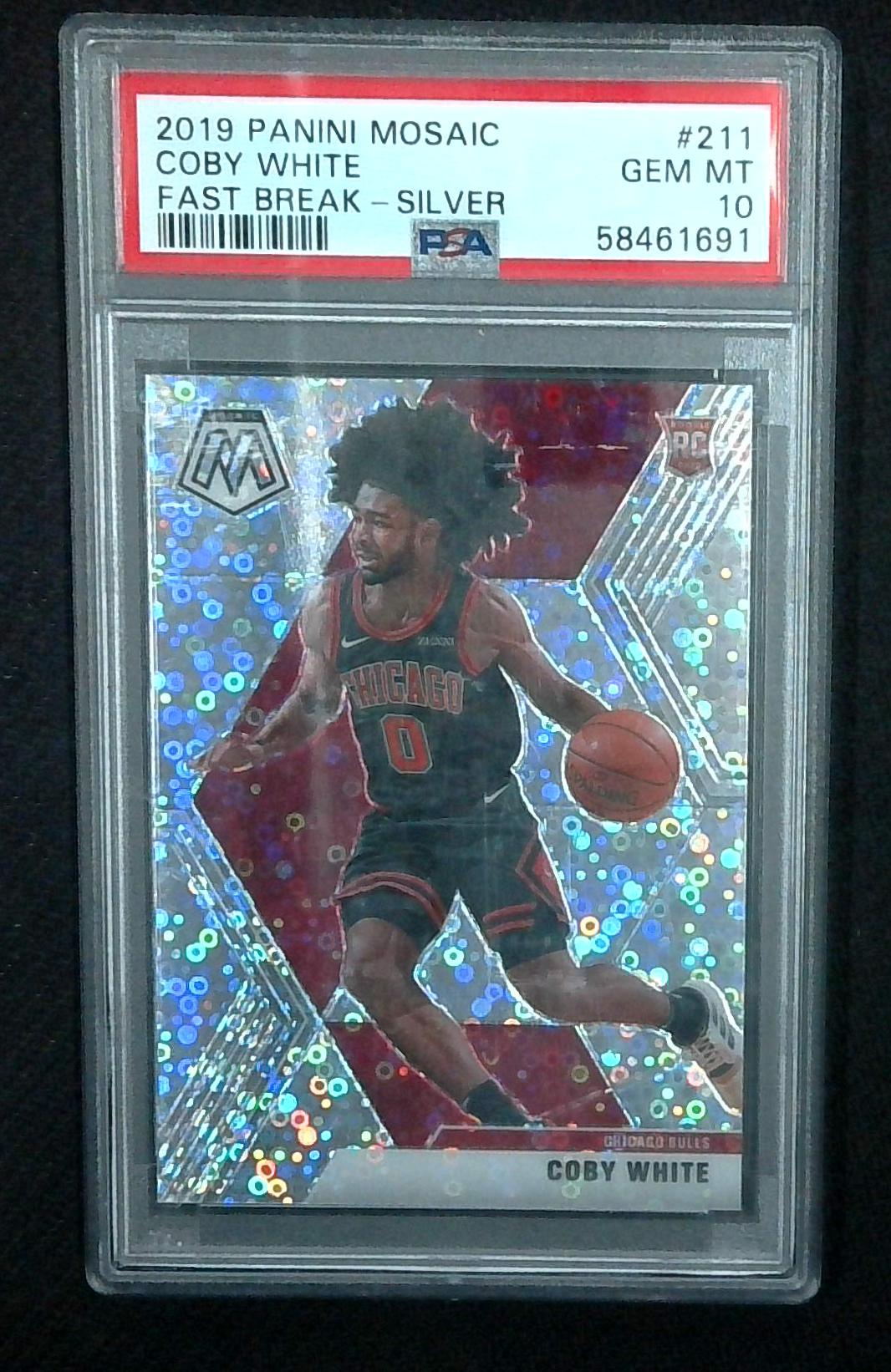 2019-20 Mosaic Fast Break Silver Prizm Coby White PSA 10 Rookie RC