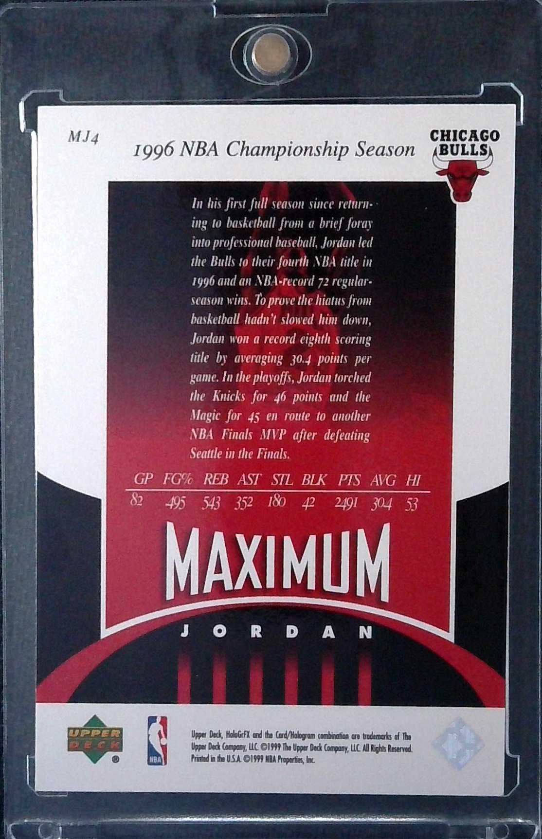 1999 Upper Deck HoloGrFX Maximum Jordan Michael Jordan #MJ4