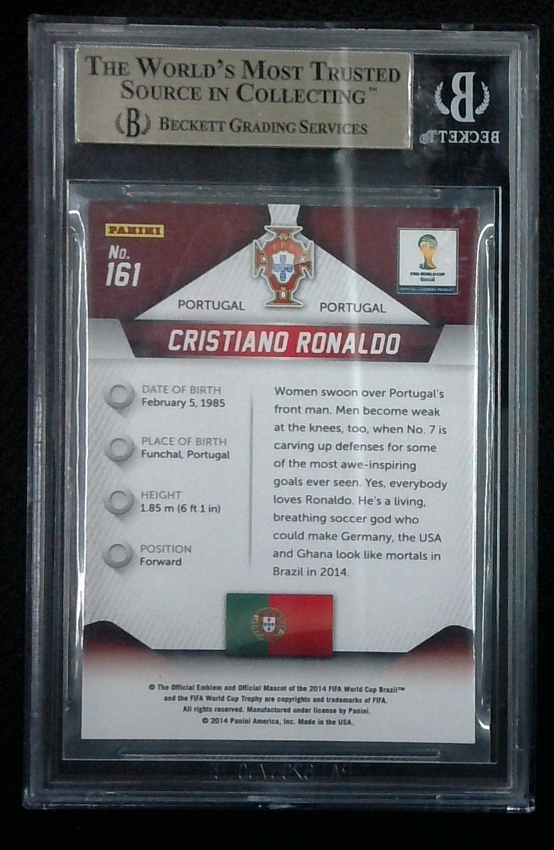 2014 Panini Prizm World Cup Cristiano Ronaldo #161 BGS 9.5 Gem Mint