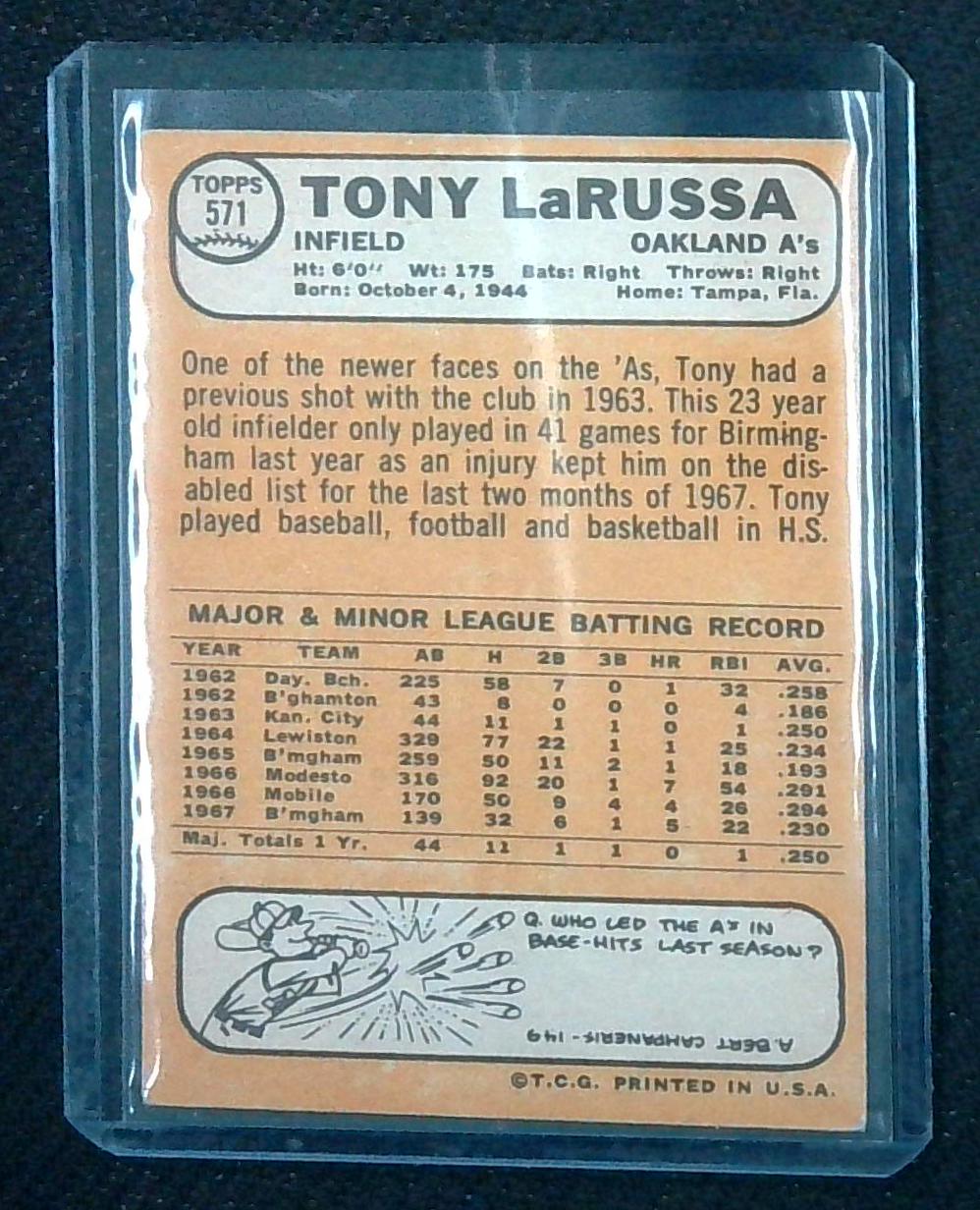 1968 TOPPS BASEBALL #571 TONY LARUSSA