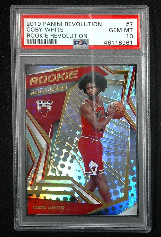 2019-20 Revolution Coby White Rookie Card RC #7 PSA 10 Gem Mint Chicago Bulls