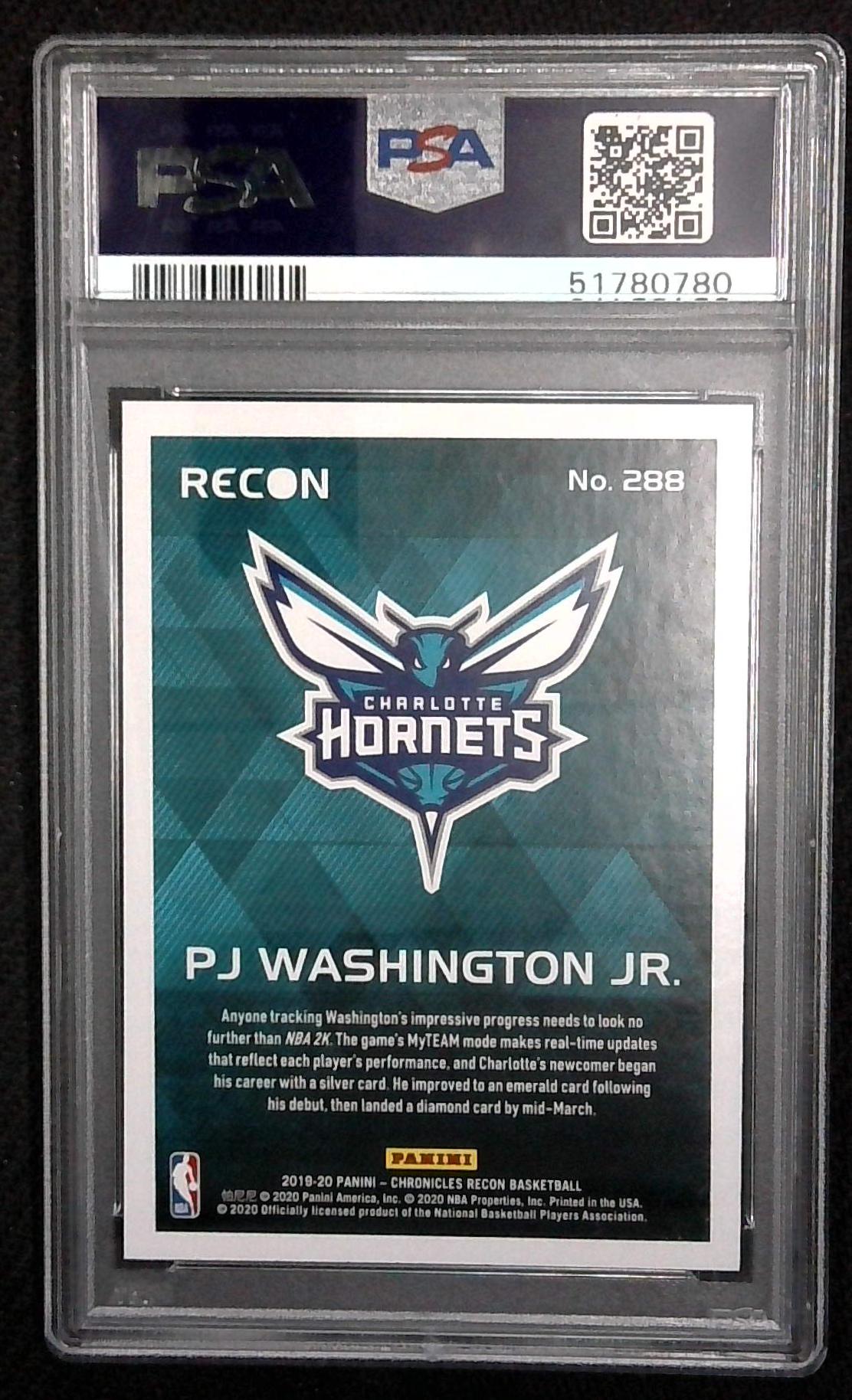 2019 Panini Chronicles Recon Pink PJ Washington Jr PSA 10 GEM MT Rookie RC