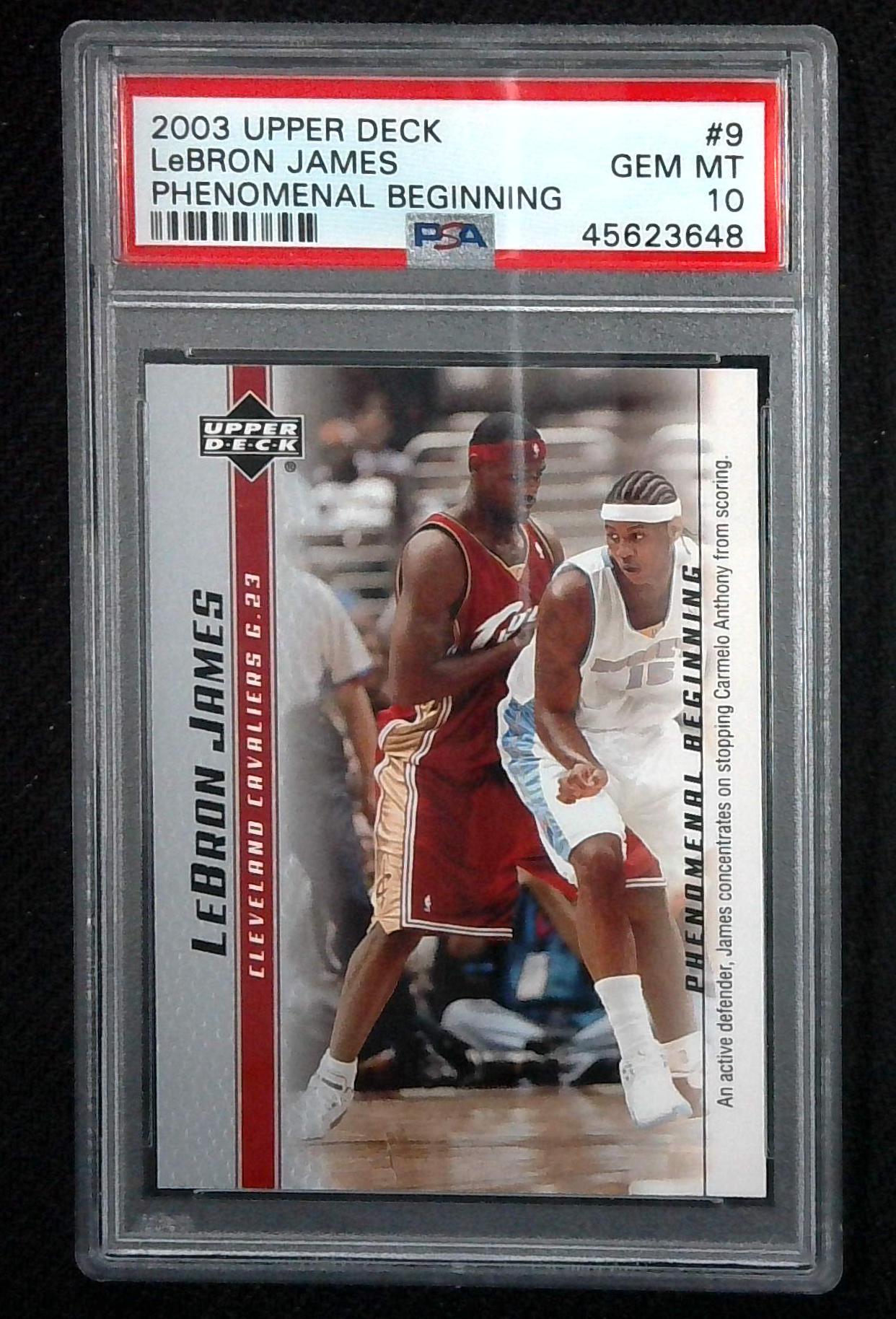 2003 UPPER DECK PHENOMENAL BEGINNINGS #9 LEBRON JAMES ROOKIE RC PSA 10