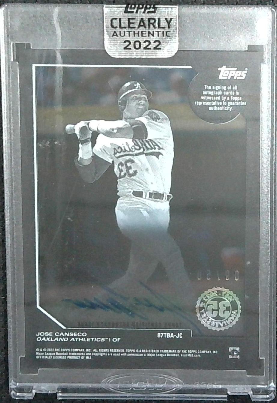 2022 Topps Clearly Authentic Jose Canseco Auto /50