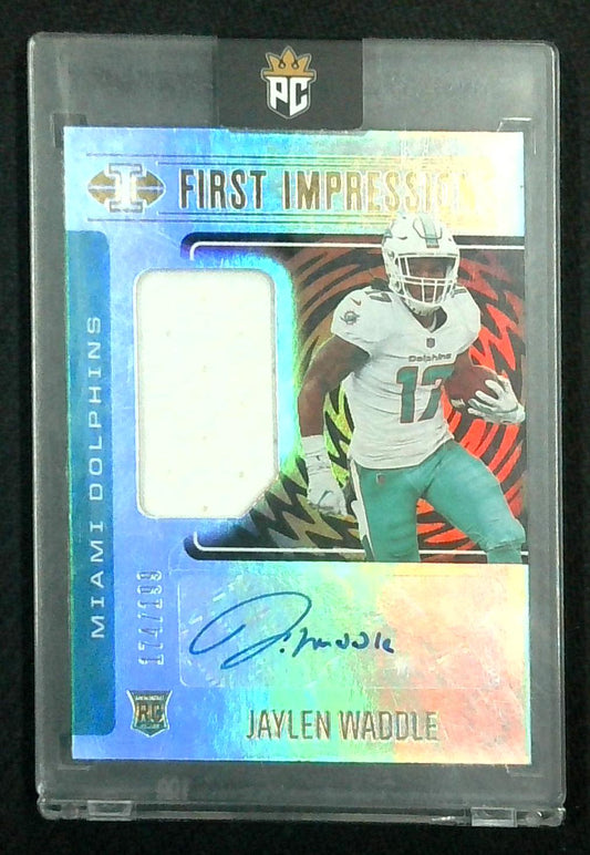 2021 Jaylen Waddle Illusions First Impressions Rookie Patch Auto /199