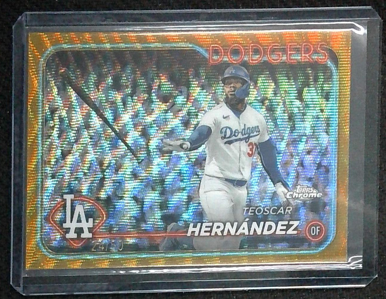 2024 Topps Chrome - Gold Wave Refractor #57 Teoscar Hernandez 24/50 Dodgers