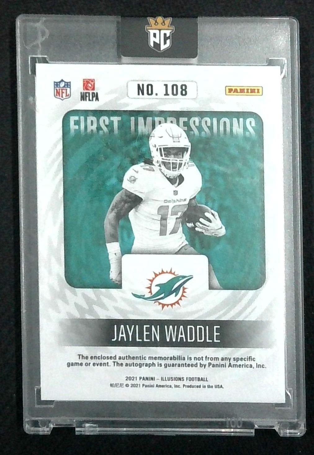 2021 Jaylen Waddle Illusions First Impressions Rookie Patch Auto /199