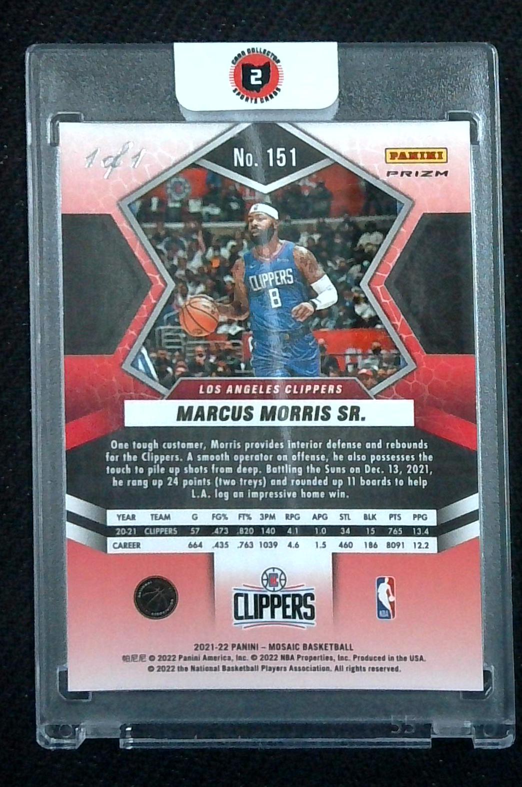 2021-22 Mosaic Marcus Morris Sr. 1/1