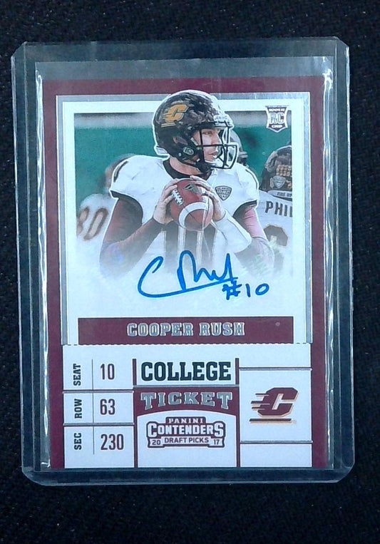 2017 Panini Contenders Draft Picks Cooper Rush College Ticket RC Auto #132