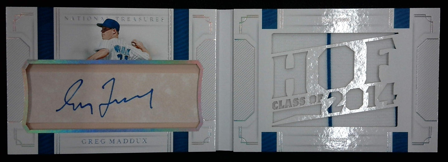 Greg Maddux 2019 Panini National Treasures Cut Signature Material Booklet SP 5/5