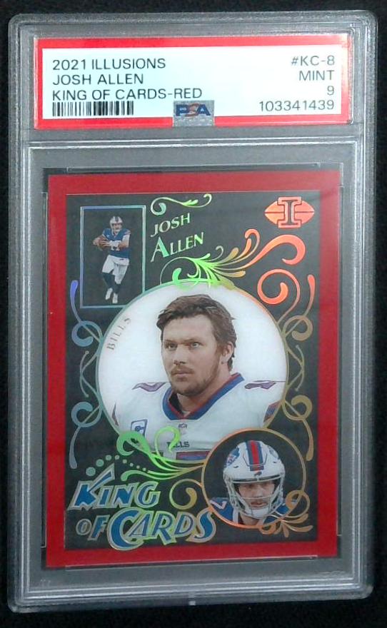 2021 Illusions Josh Allen King Of Cards Red /149 PSA 9