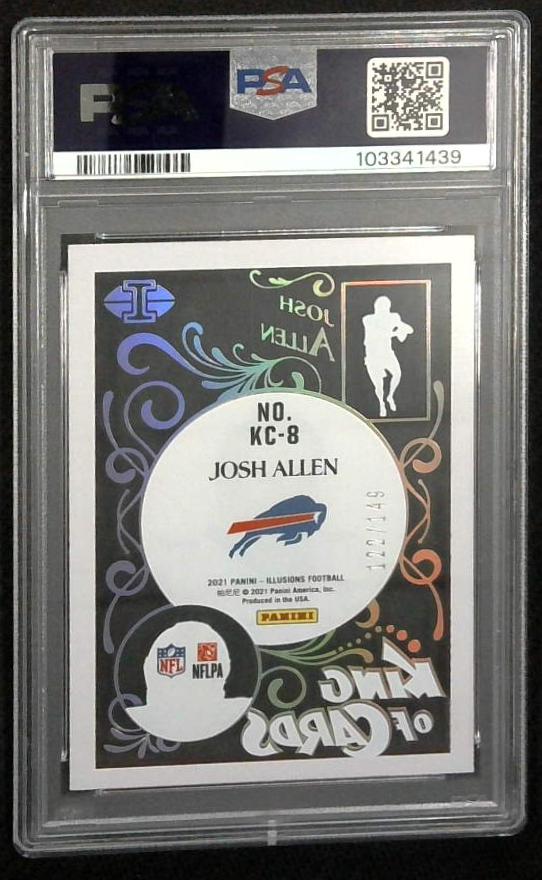 2021 Illusions Josh Allen King Of Cards Red /149 PSA 9