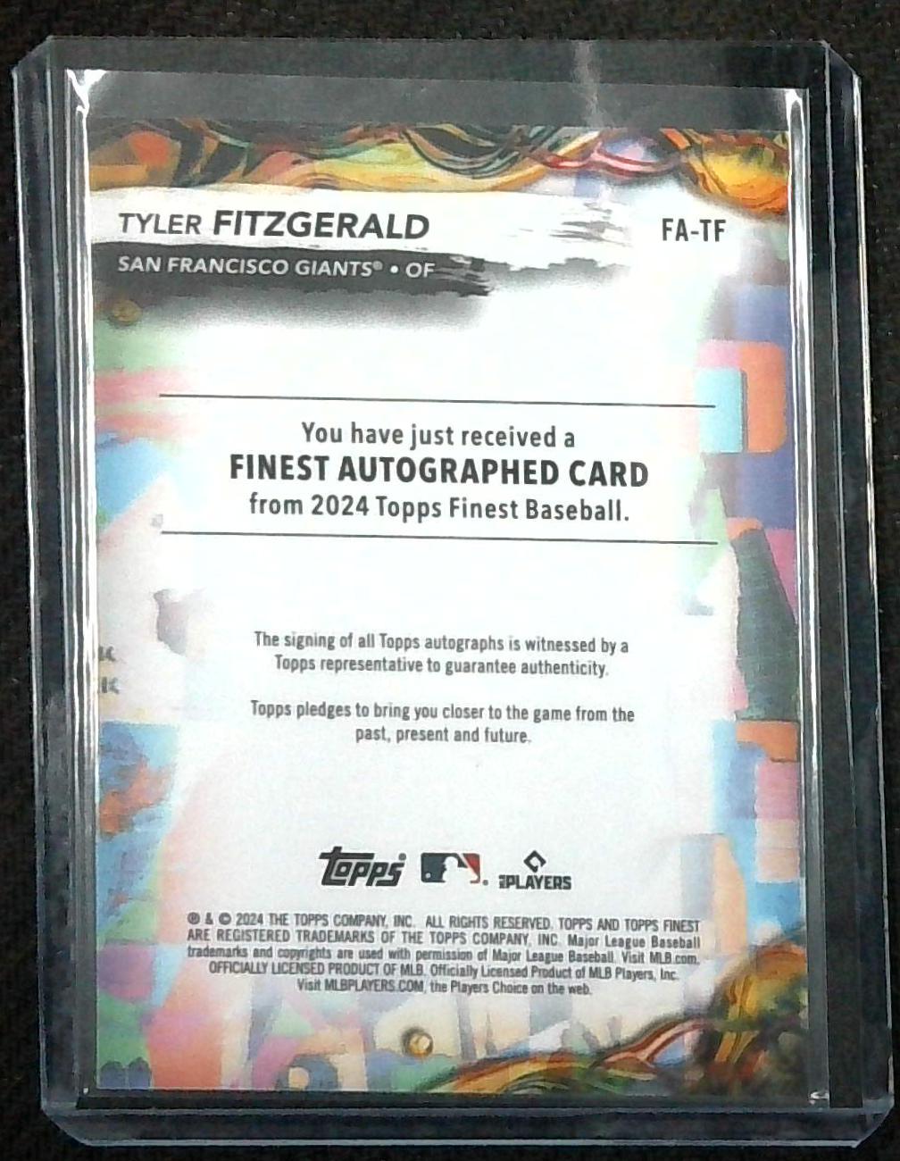 2024 TOPPS FINEST TYLER FITZGERALD BLUE REFRACTOR RC AUTO /150