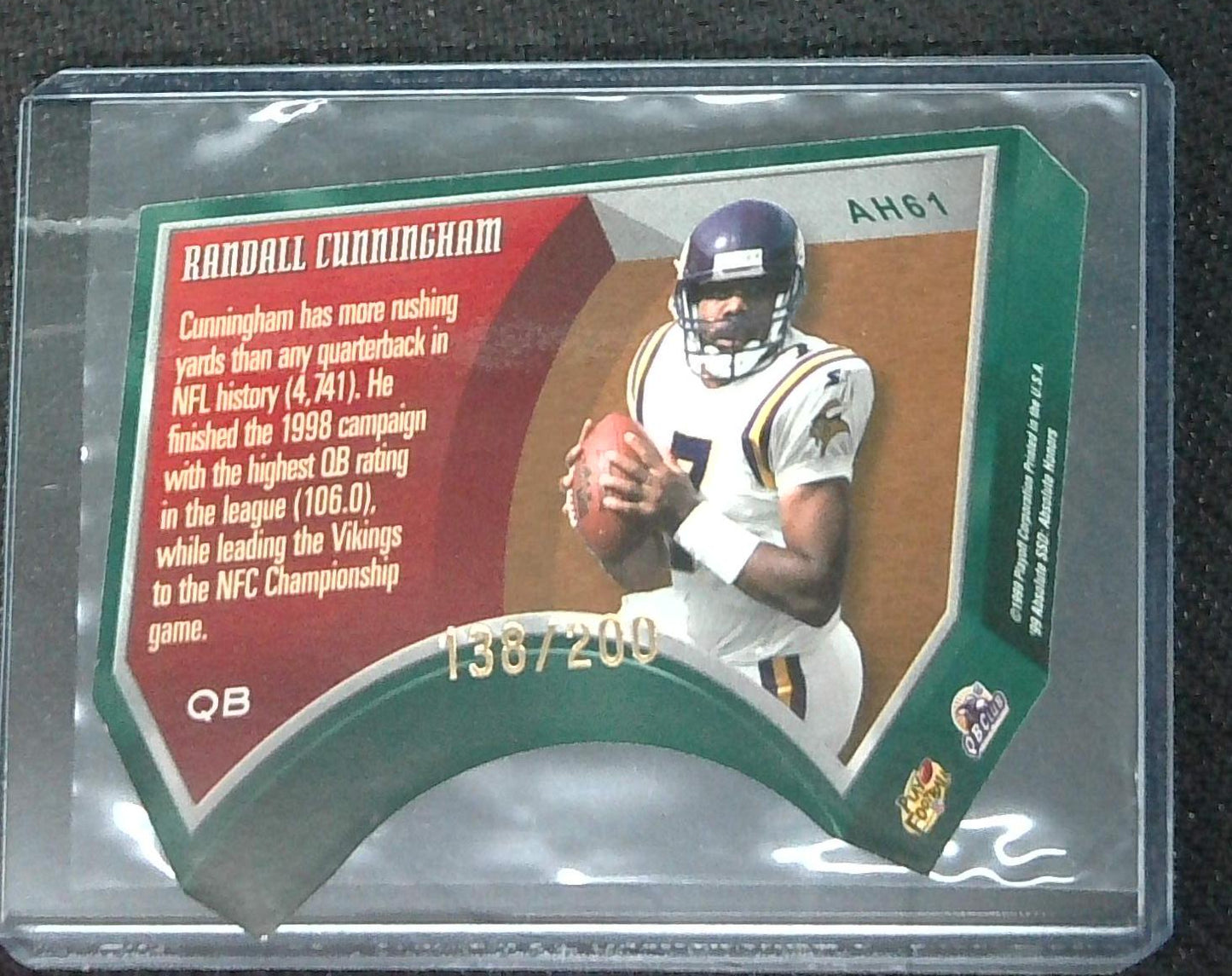 1999 Playoff Randall Cunningham Die Cut insert /200
