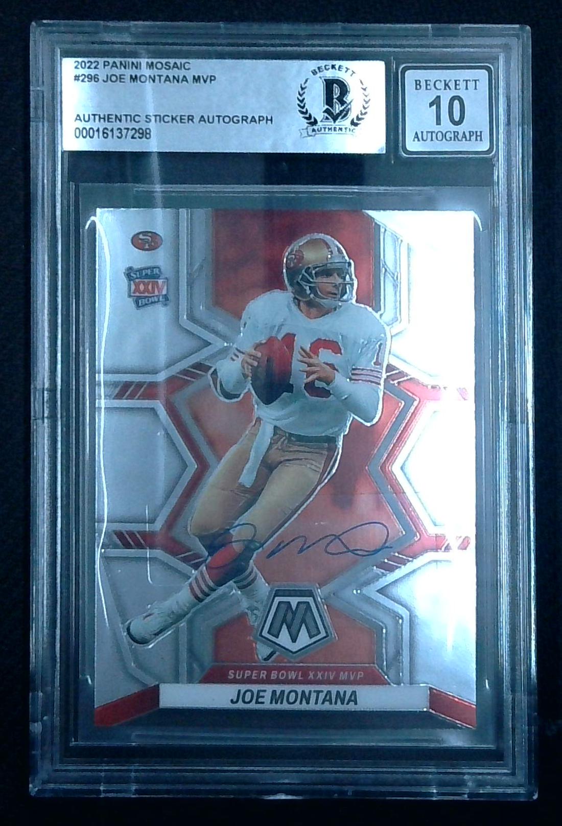 2022 Mosaic Super Bowl MVP Joe Montana Auto Sticker BGS Authentic