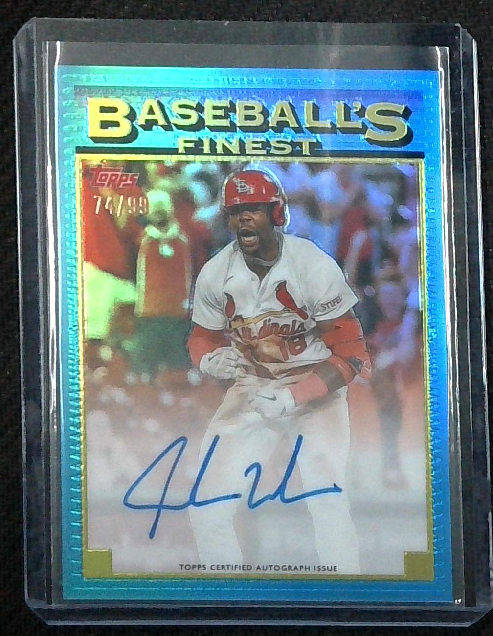 2024 Topps Finest Jordan Walker #93A-JW Blue Refractor Auto 74/99 Cardinals