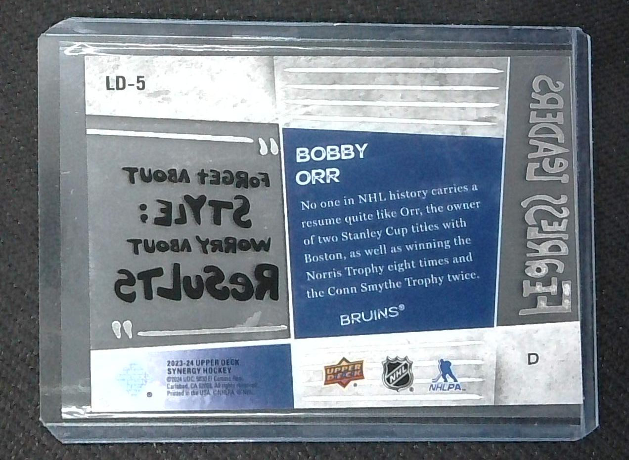 23/24 Upper Deck Synergy - BOBBY ORR - Fearless Leaders Acetate Card #LD-5
