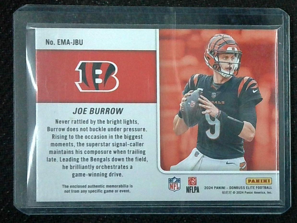 2024 Donruss Elite #EMA-JBU Joe Burrow Epic Materials #/500