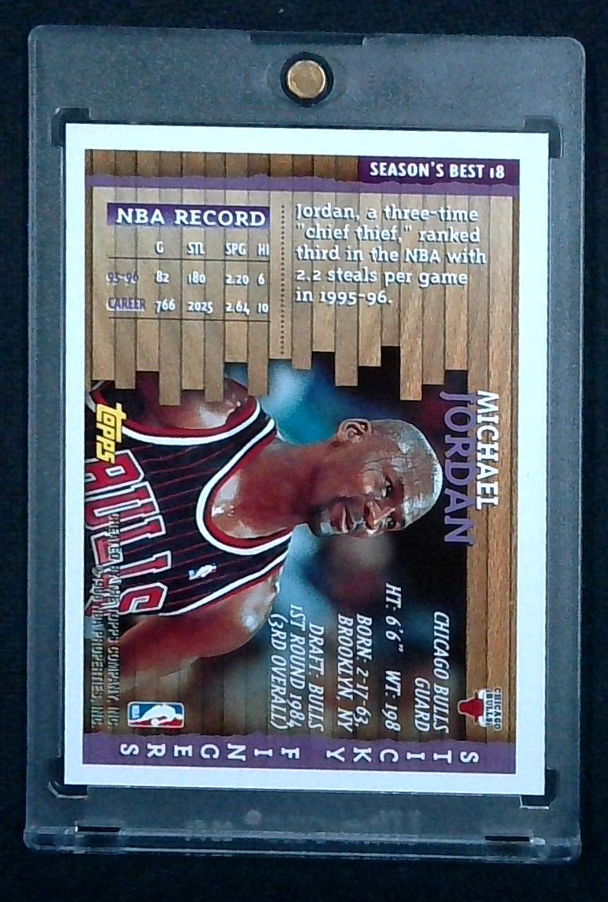 1996-97 Topps Season's Best Sticky Fingers Michael Jordan #18 Rare
